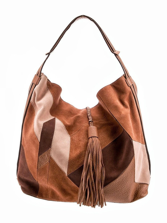 Rebecca Minkoff Handbags - Rebecca Minkoff Isobel Mixed-Media Patchwork Hobo Bag Almond Multi